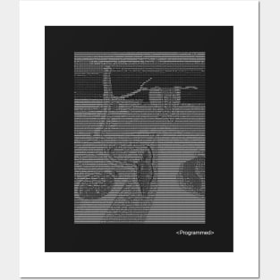 Dali Persistence of Memory ASCII White Print Posters and Art